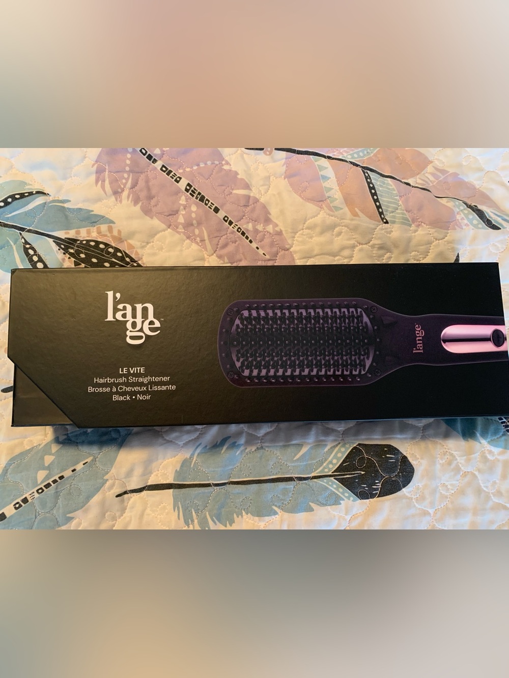 NIB Lange Le Vite Black Hairbrush Straightener